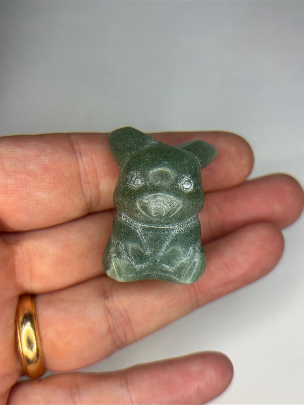 Green Aventurine mini pikachu Pokemon stone figure